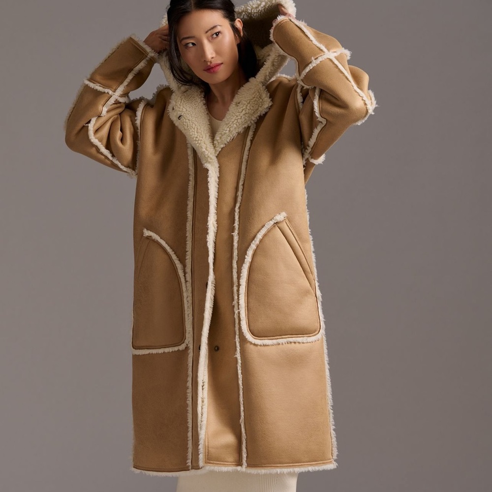 Women's Tan Shearling Coat